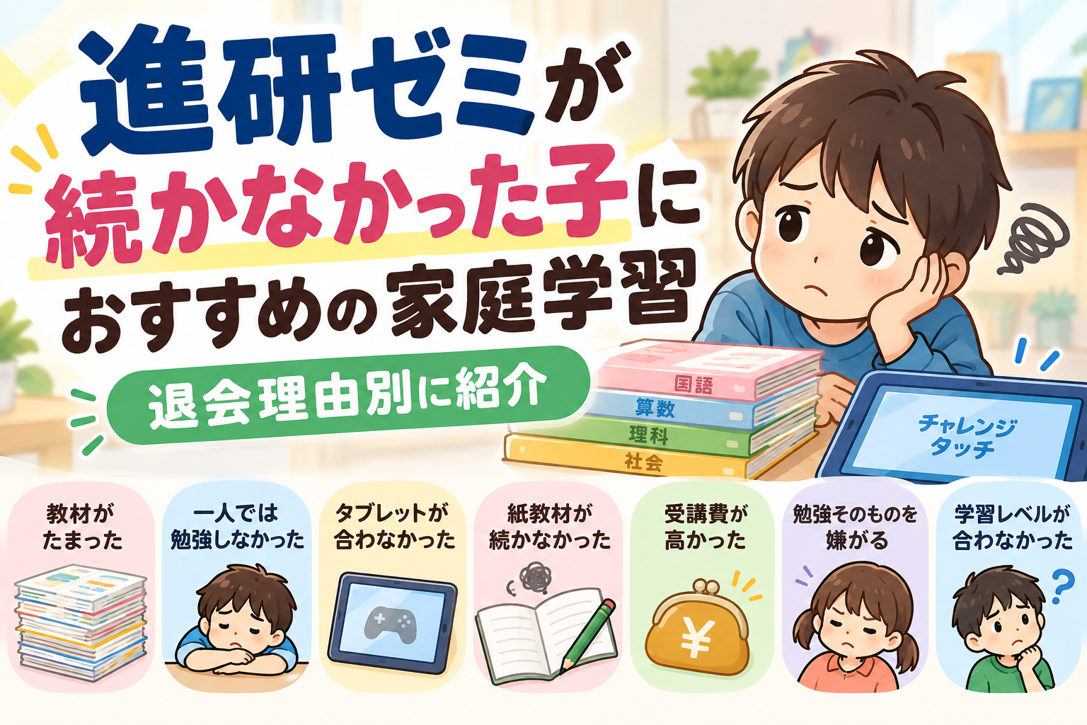 おすすめの家庭学習｜進研ゼミ退会理由別